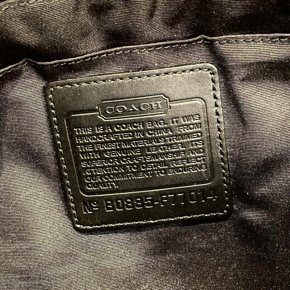COACH Signature 2008 large black monogram canvas & leather tote bag